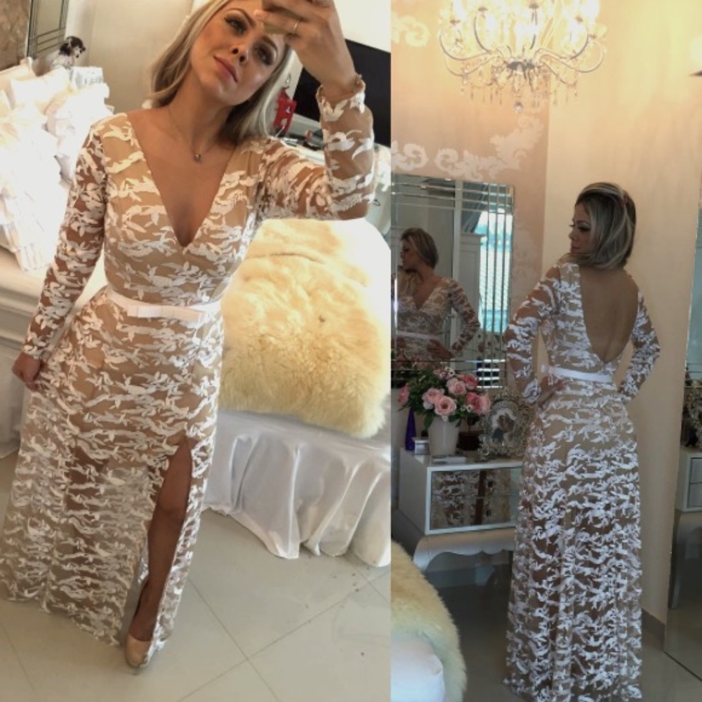 White wedding engagement dress